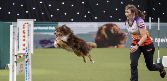 Evelien with San at the 2026 Crufts Finals